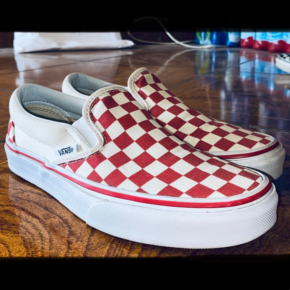 Red Checkered Vans 🌹🌹❤️❤️